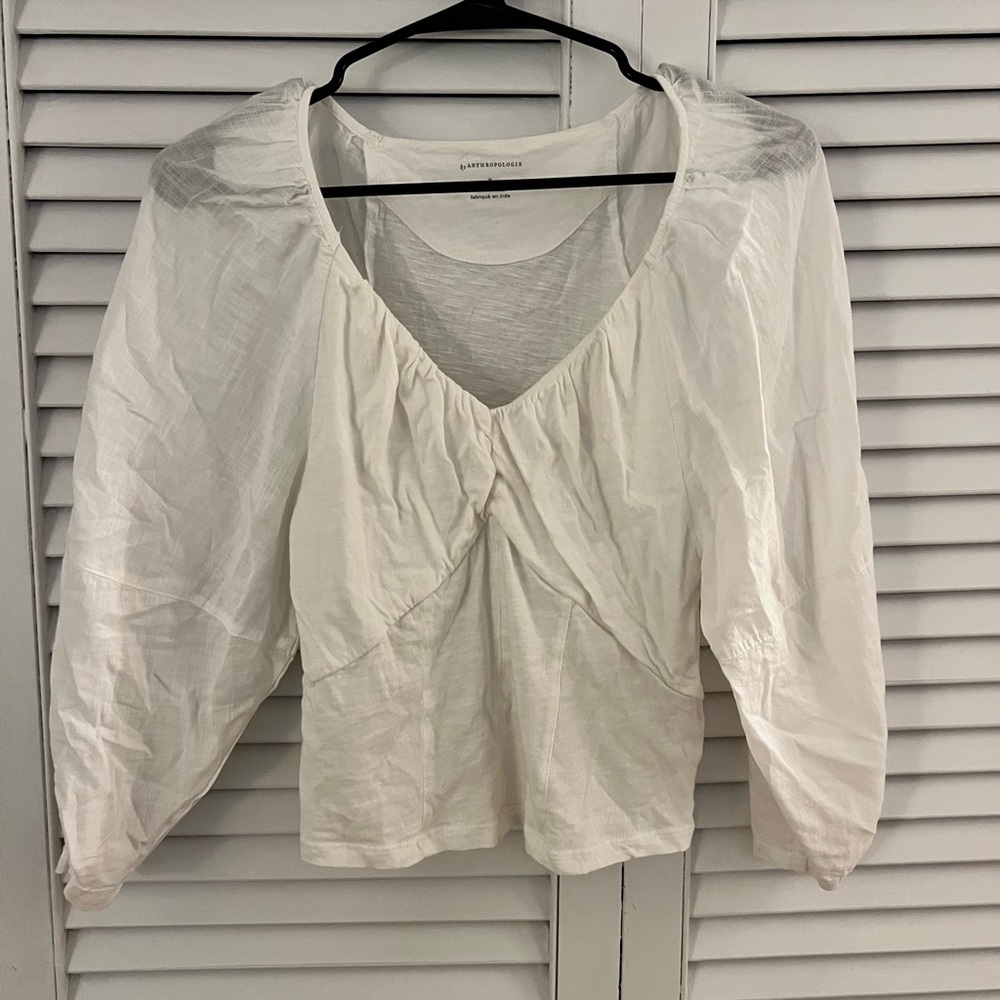 Anthropologie White Blouse